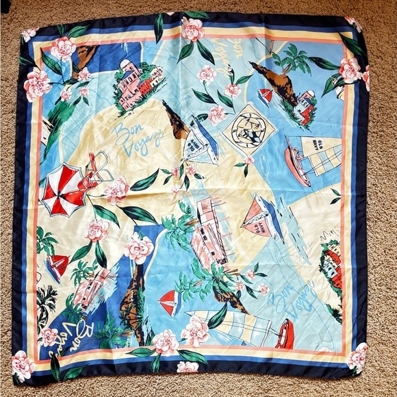 Old Navy Accessories - “Bon Voyage” Silky Large Scarf by Old Navy | 30 x 30”